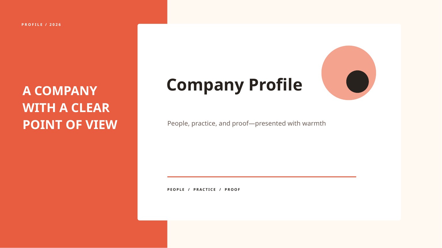 Plantilla PowerPoint gratis de perfil de empresa cover