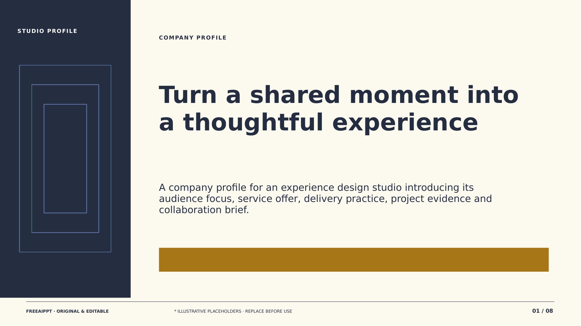 Experience Studio Company Profile slide 1