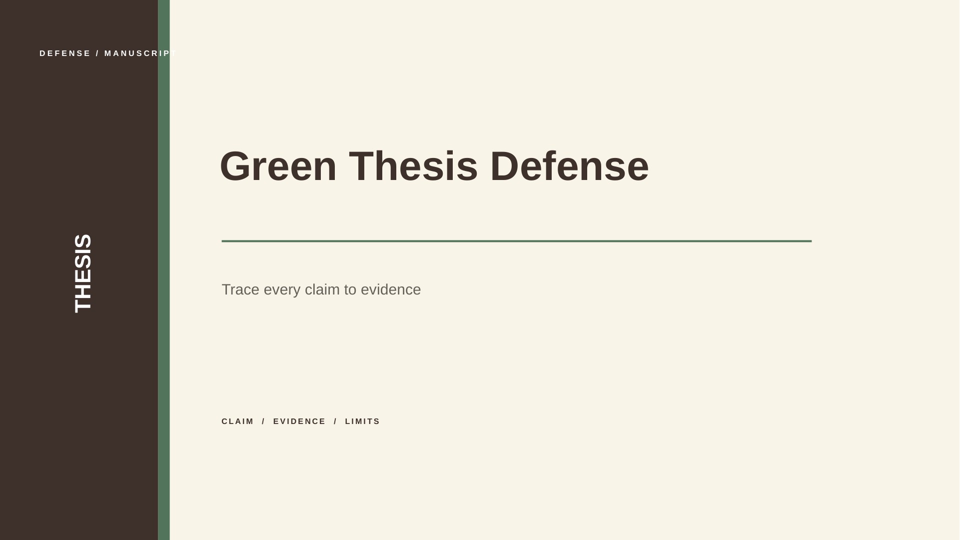 Green Thesis Defense slide 1