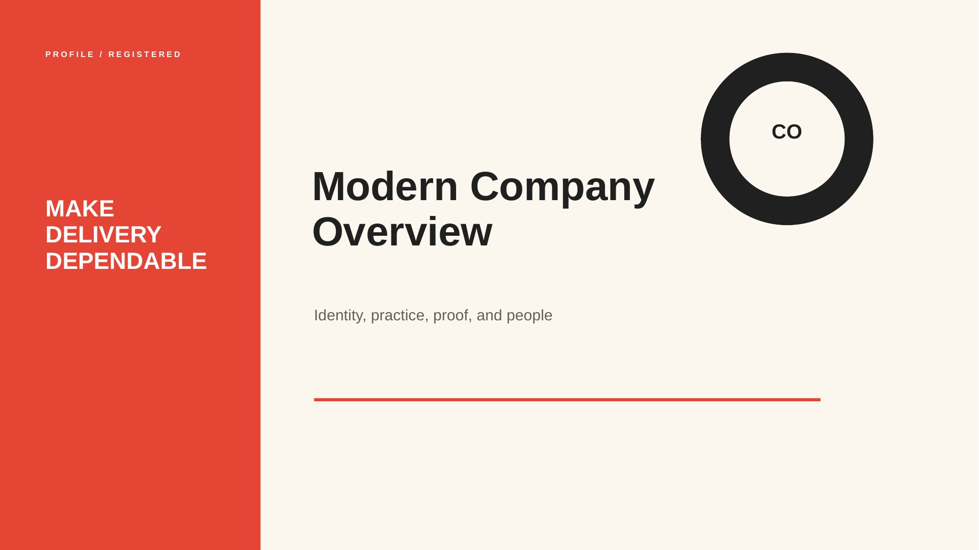 Modern Company Overview slide 1
