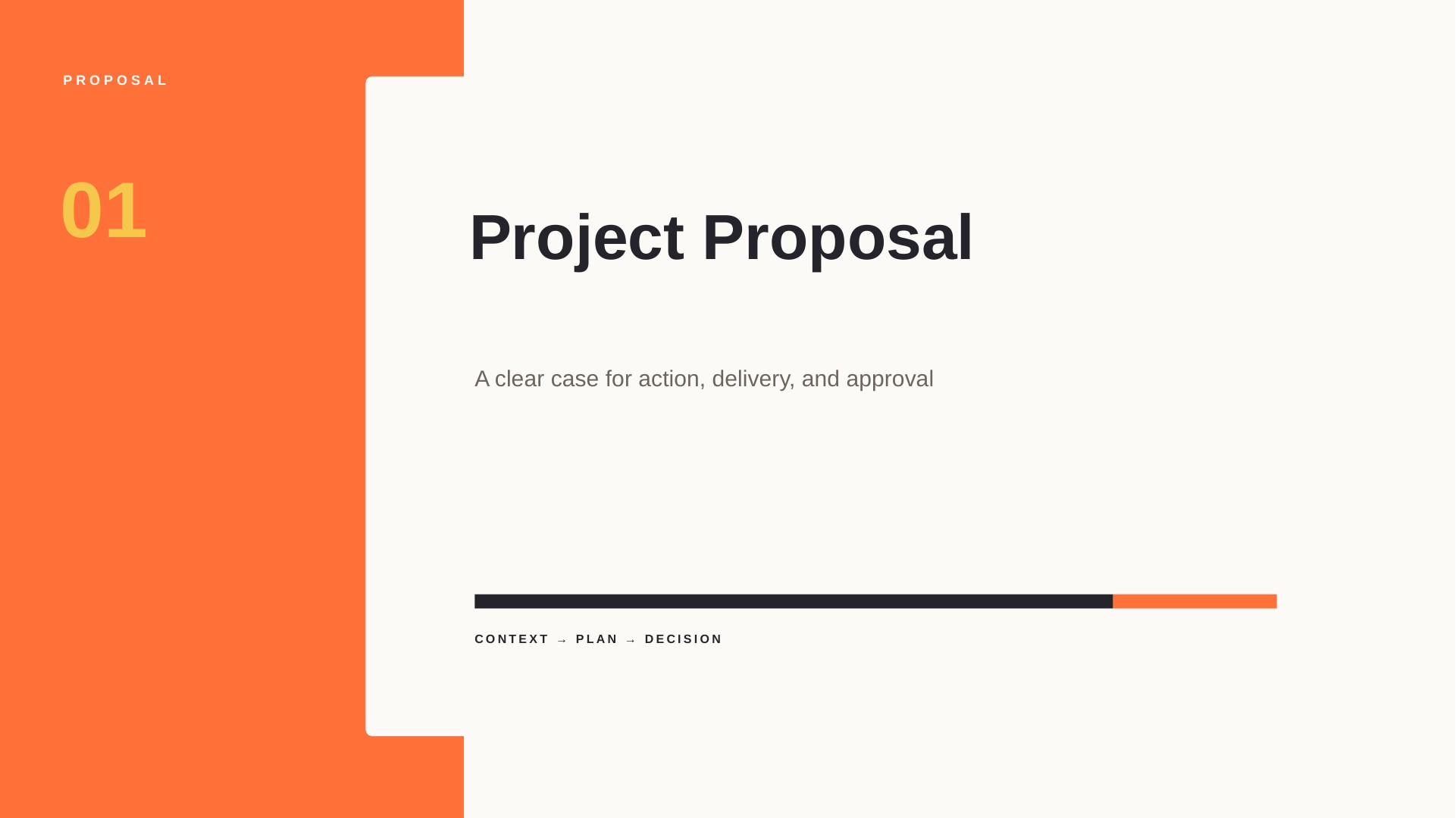 Modèle PowerPoint gratuit de proposition de projet cover