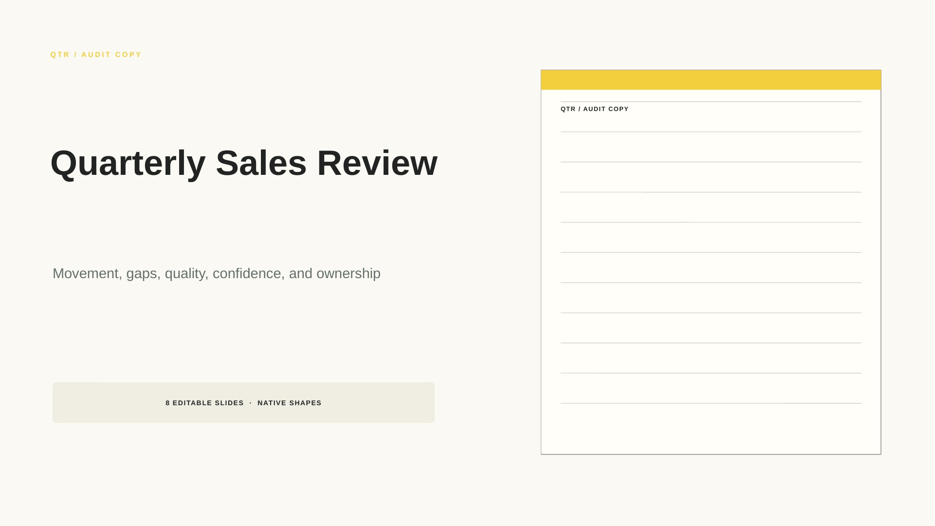 Quarterly Sales Review slide 1