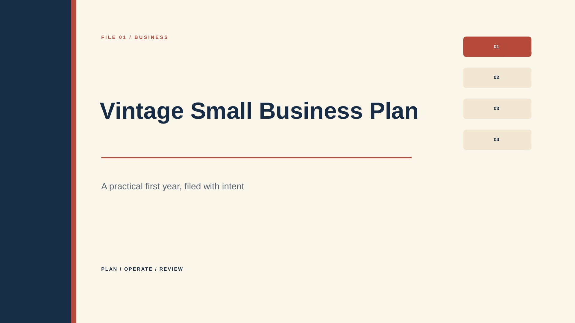 Vintage Small Business Plan slide 1